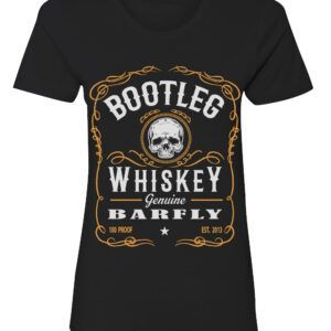 Barfly Apparel Women's Bootleg Whiskey Tee Black