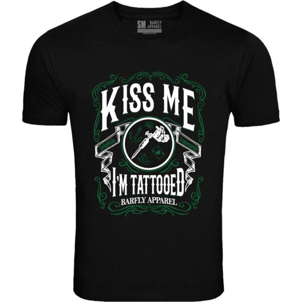 Barfly Apparel Men's Kiss me I'm Tattooed Tee Black-0