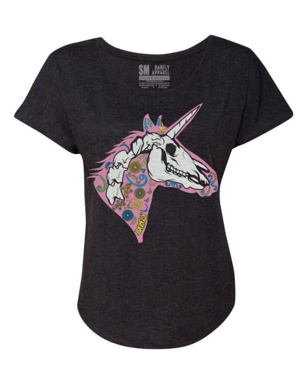 Barfly Apparel Women's "Last Unicorn" Triblend Dolman Tee Vintage Black-0