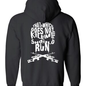 Barfly Apparel That Which Does not Kill Me Zip Up Hoodie Black-0